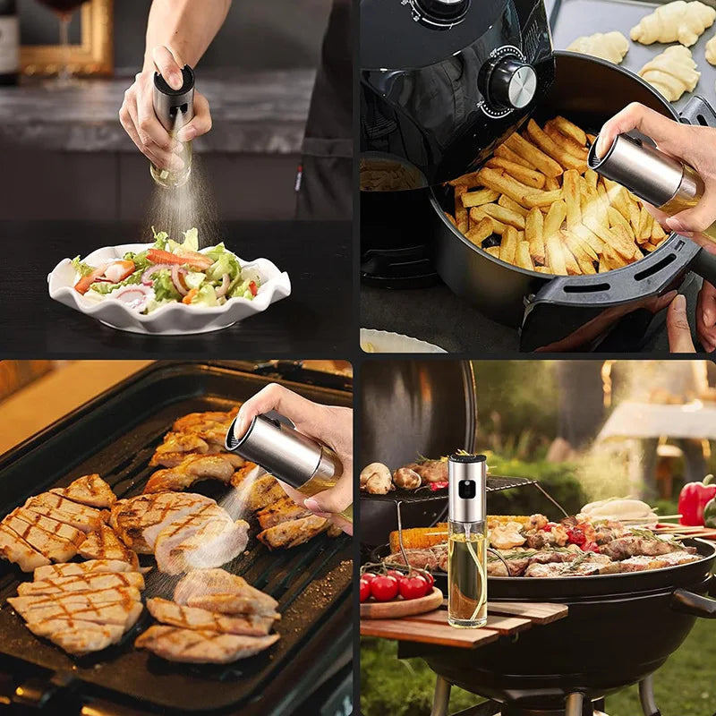 Glass Oil Sprayer for Cooking Olive Spray Mister for Salad BBQ Kitchen Baking Empty Vinegar Bottle